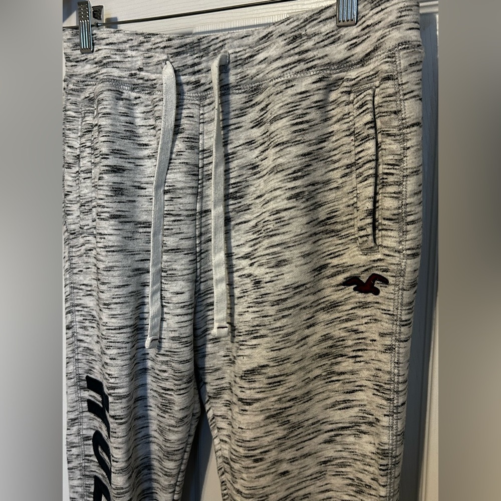 Hollister Gray Logo Joggers S Slim Fit Sweatpants Y2K Athleisure - Picture 6 of 11